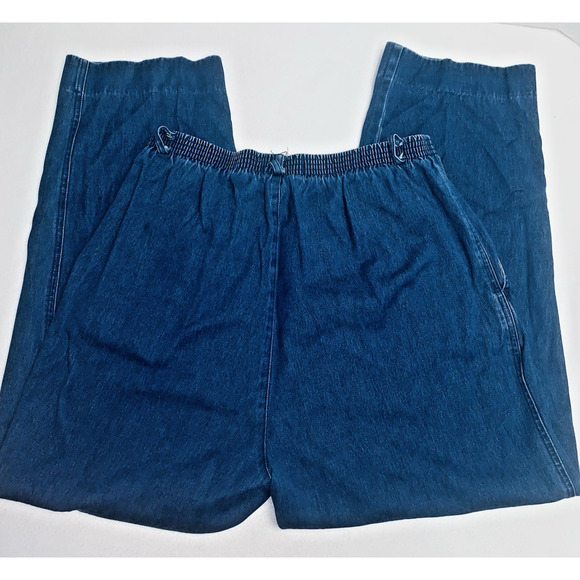 Ms. Lee Womens Jeans Pants Elastic Waist Blue Denim Size 16P 30 x 27 Belt Loops - Picture 3 of 11